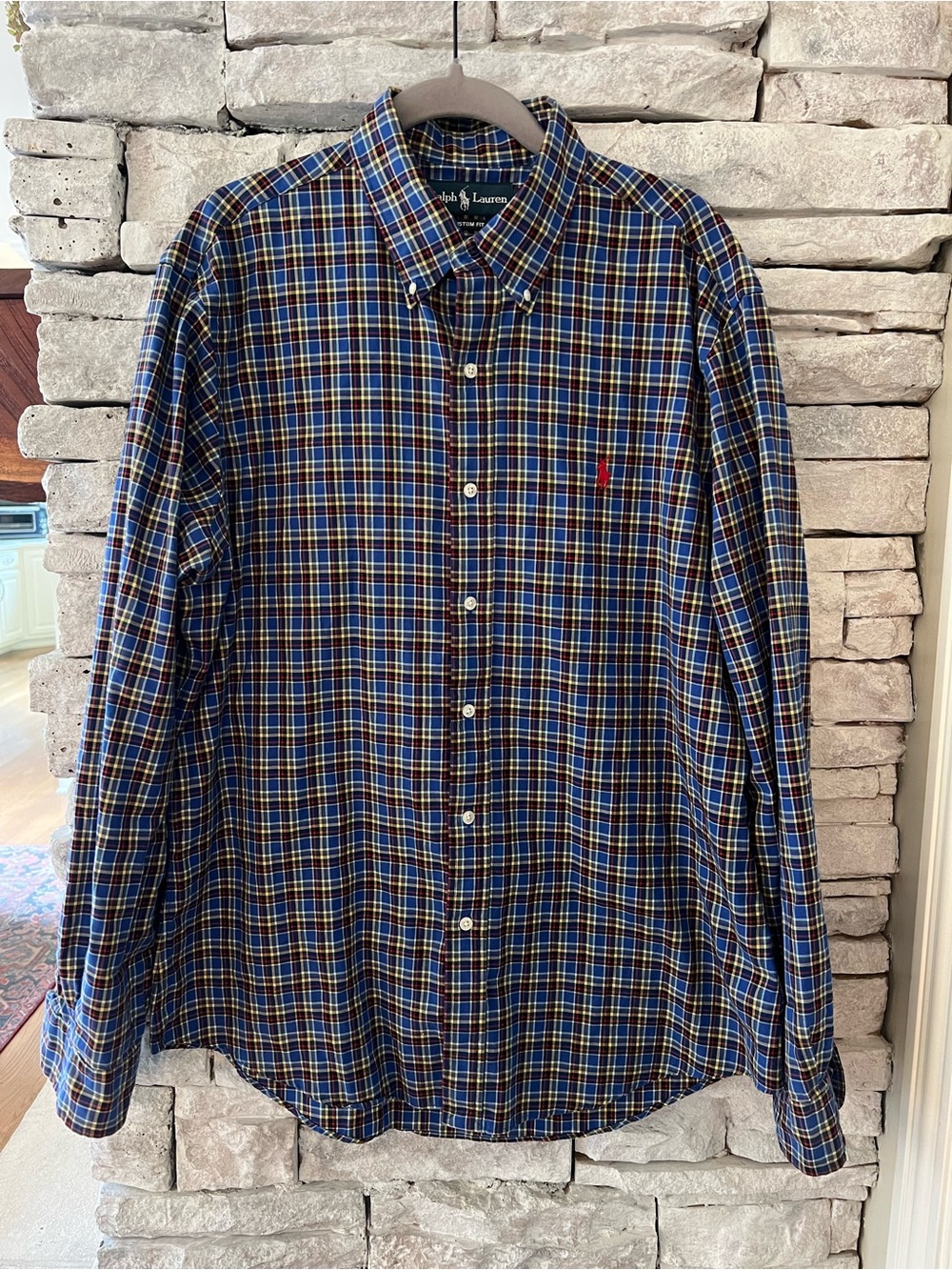 Polo by Ralph Lauren Blue Plaid Button-Down Shirt Size Large